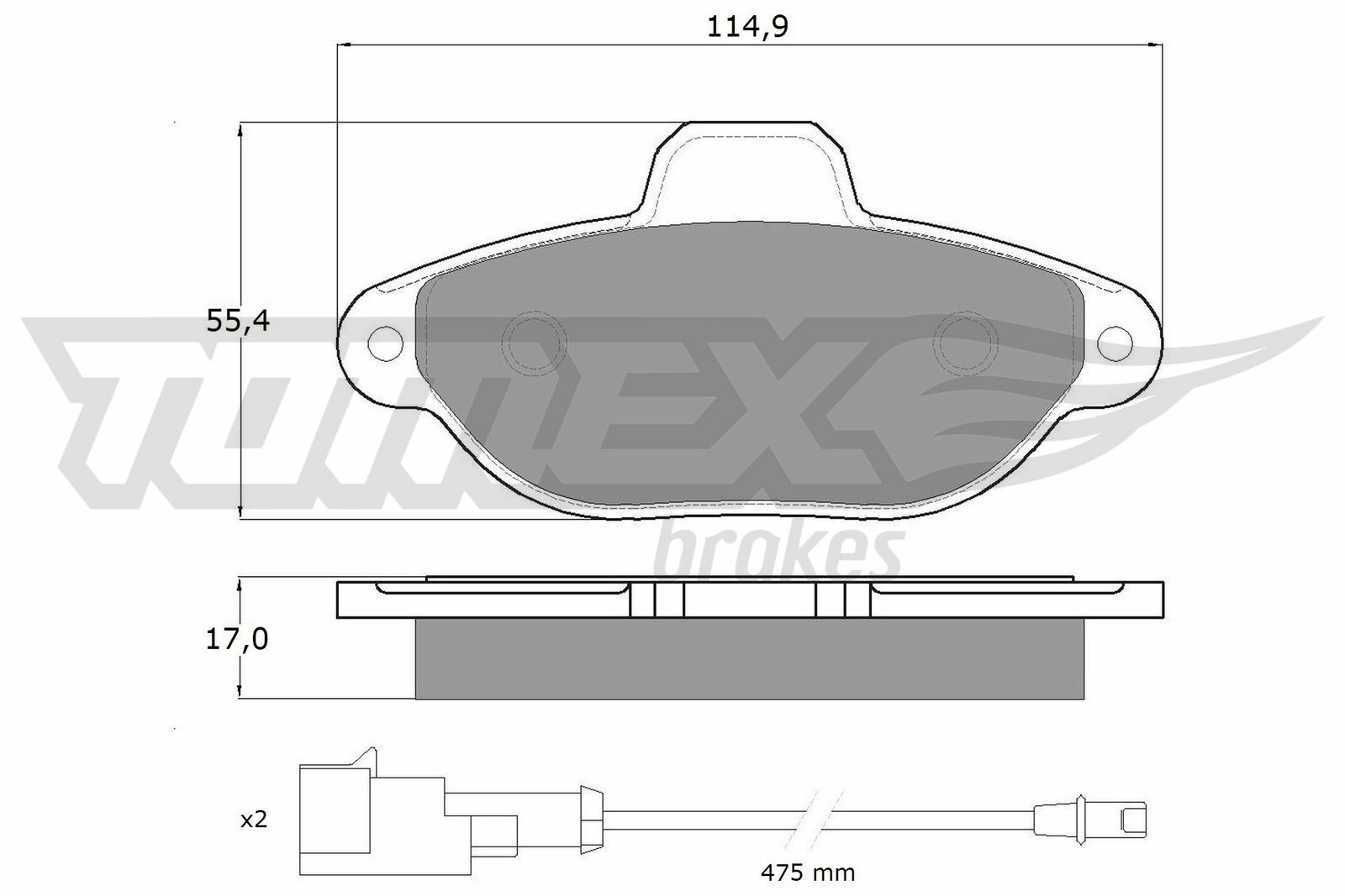 Sada brzdových platničiek kotúčovej brzdy TOMEX Brakes